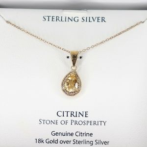 Citrine (7/8 ct. t.w.) and Diamond Accent Teardrop